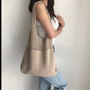 Knit Hobo Style Crochet Crossbody Shoulder Purse